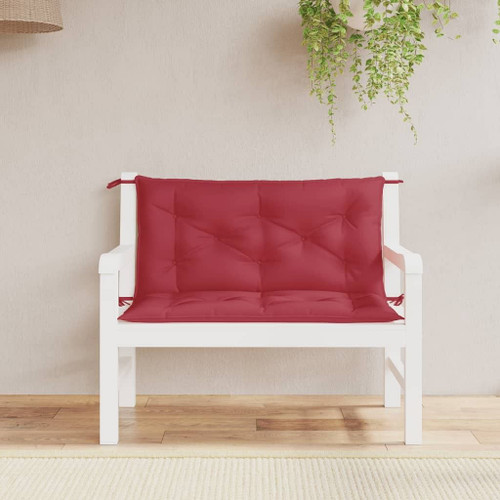 vidaXL Garden Bench Cushions 2pcs Wine Red 39.4"x19.7"x2.8" Oxford Fabric
