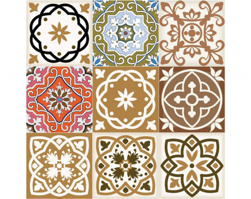 4" x 4" Snickerdoodle Mosaic Pop Peel and Stick Removable Tiles