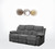 82" Gray Chenille And Black Sofa