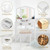 Simple Vanity Set with Tri-Folding Mirror Drawers and Storage Shelf-White