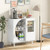 Kitchen Sideboard with Glasses Holder for Living Room Dining Room-White