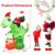 8 Feet Lighted Christmas Inflatable Santa Claus Dinosaur Decoration with Gift Boxes - Color: Multic