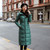Color: Blackish green, Size: 6XL - Women's thick over-the-knee plus size cotton coat