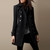 Color: 1Black, Size: 3XL - Korean Style Slim Waist Plus Size Woolen Mid-length Woolen Coat