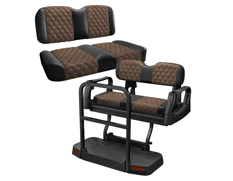 MasterClass Elite Series Matching Seat Set for Club Car and EZGO - Black and Cappuccino