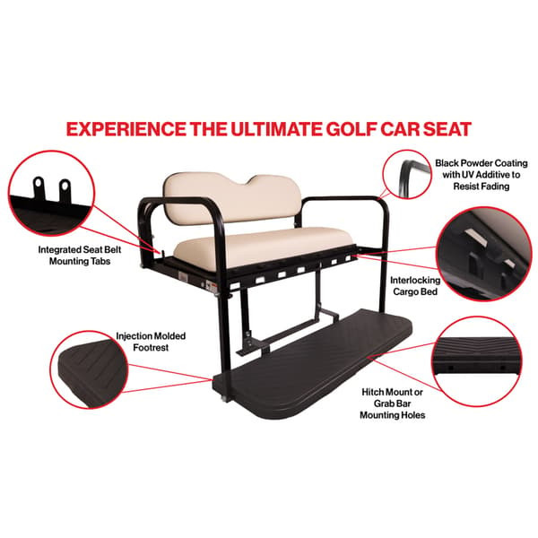 EZ-GO TXT GTW Mach3 Rear Flip Seat Features 2