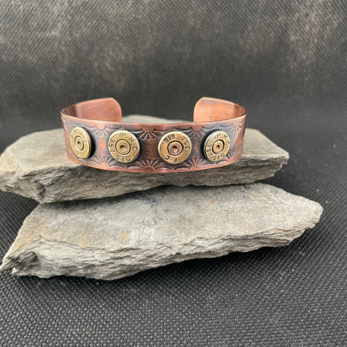 Shell casing copper cuff bracelet