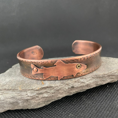 trout copper cuff bracelet