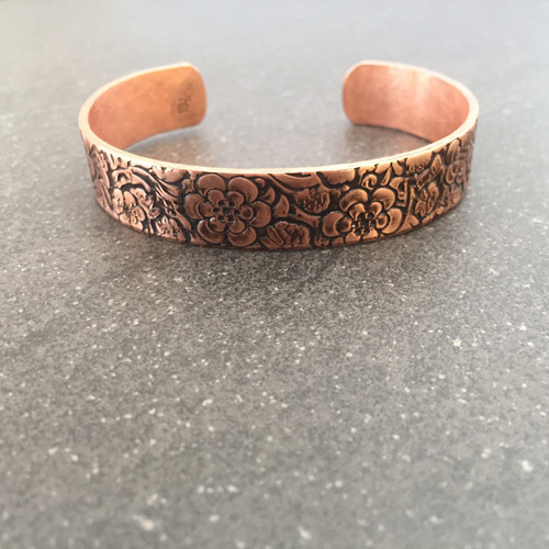 embossed copper cuff bracelet