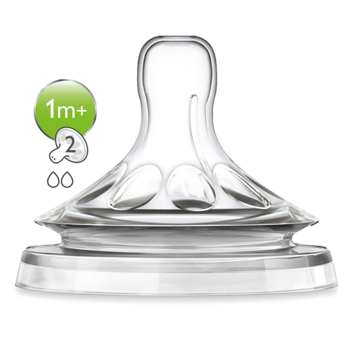 Avent tetina natural de flujo lento con 2 agujeros - 2 UDS