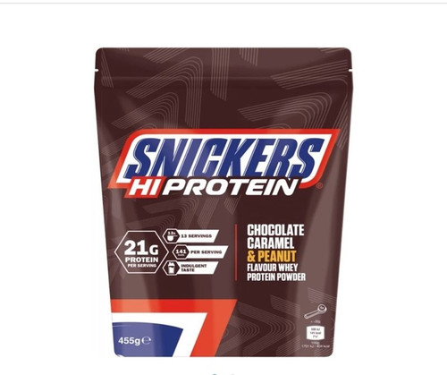 SNICKERS PROTEINA EN POLVO SABOR CHOCOLATE, CARAMELO Y CACAHUETE 455 G