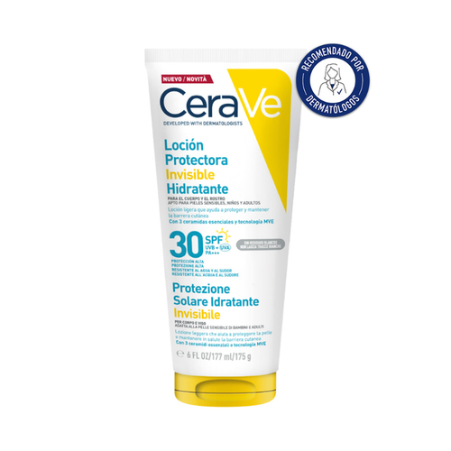 CERAVE LOCIÓN PROTECTORA INVISIBLE HIDRATANTE SPF 30+ 177 ML