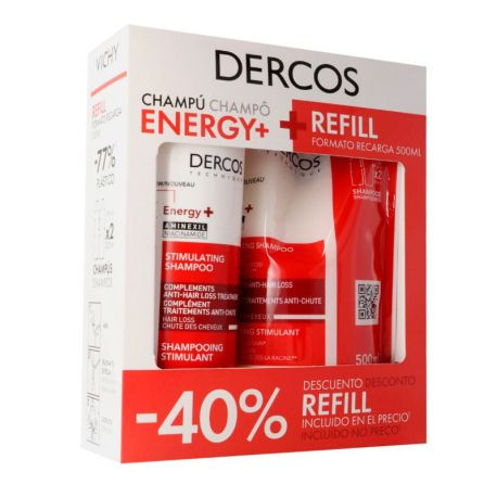 DERCOS ENERGY AMINEXIL CHAMPU ESTIMULANTE 400 ML+RECARGA 500 ML
