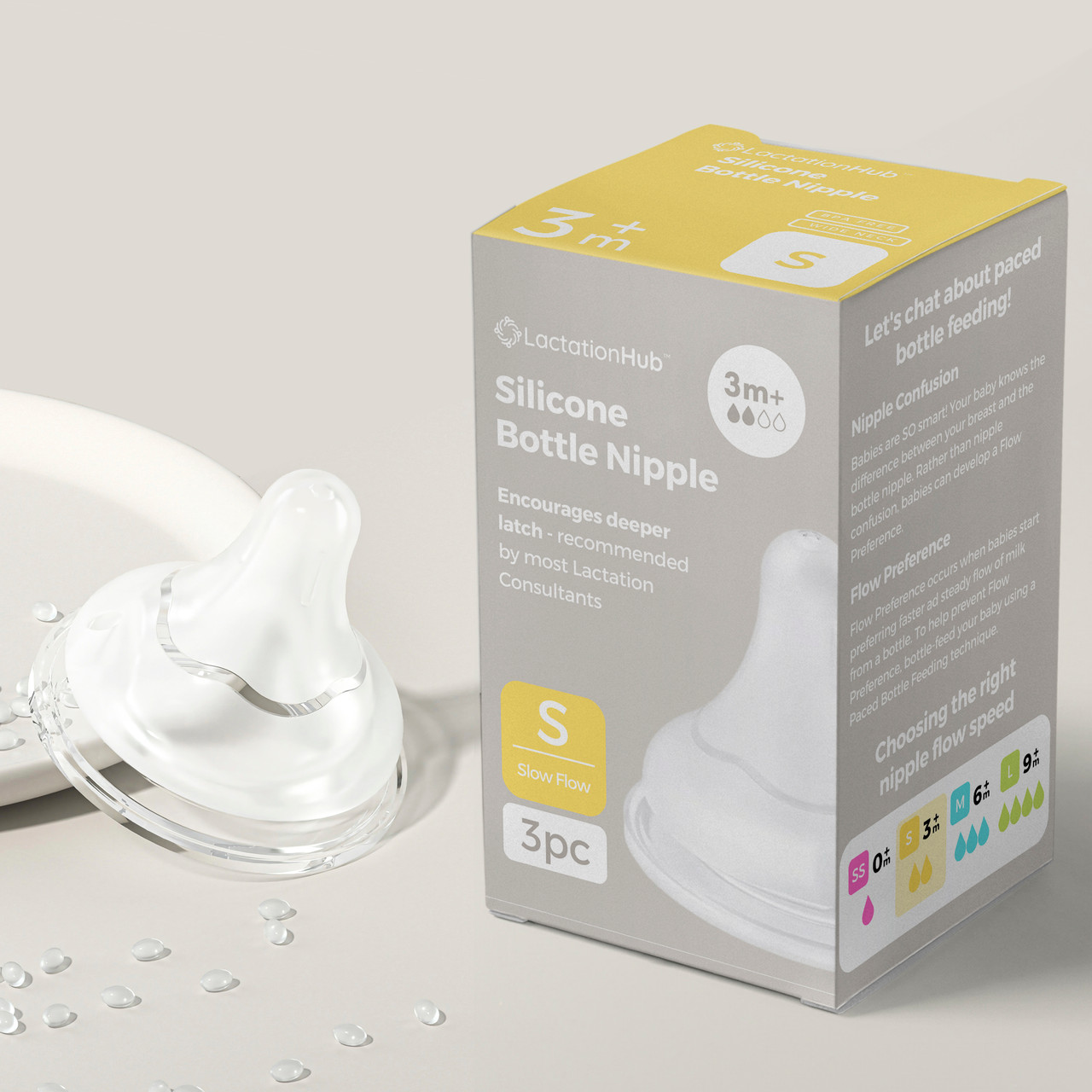 GentleFlow+ Bottle Nipple with Gradual Slope for Breastfed and