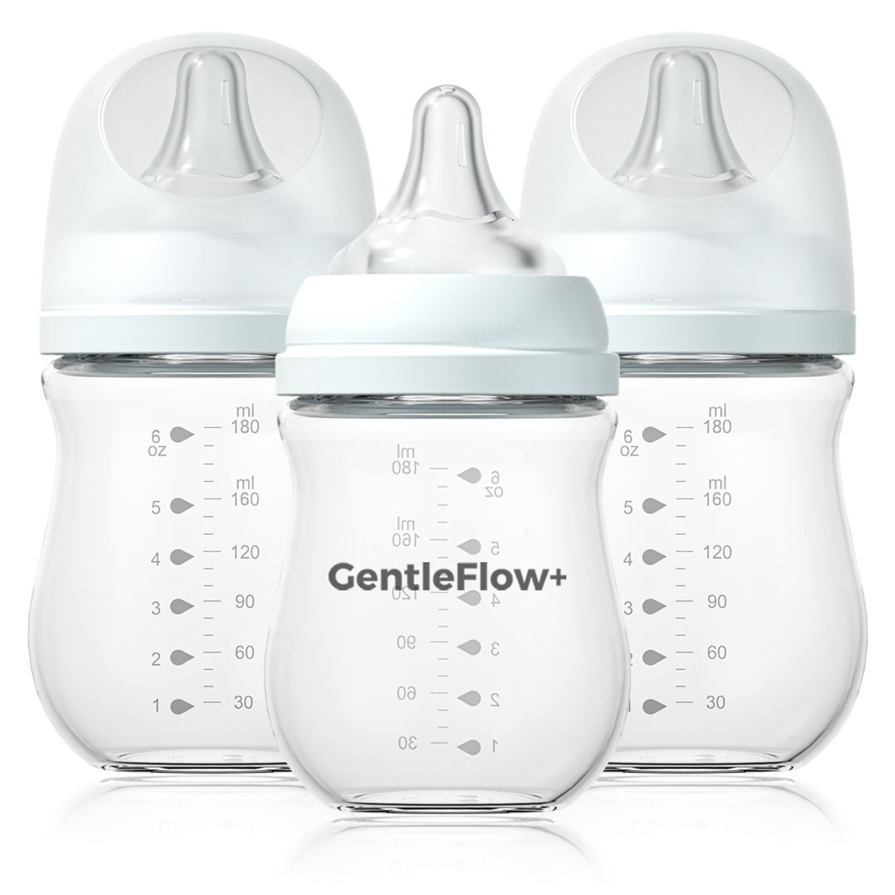 GentleFlow+ GLASS Baby Bottle with Gradual Slope Nipple SS (Super