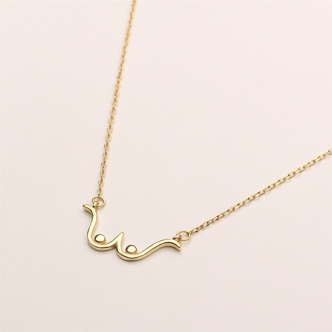 Breastfeeding Boob Necklace 14K Gold Plated HAND MADE