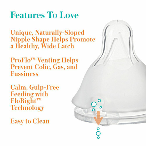 Evenflo Balance+ WIDE Neck Bottles, 9oz, Slow Flow Nipple