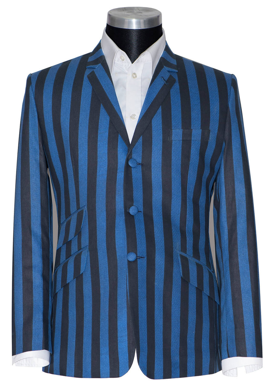 Jimmy blue black striped mod boating blazer - Main Image