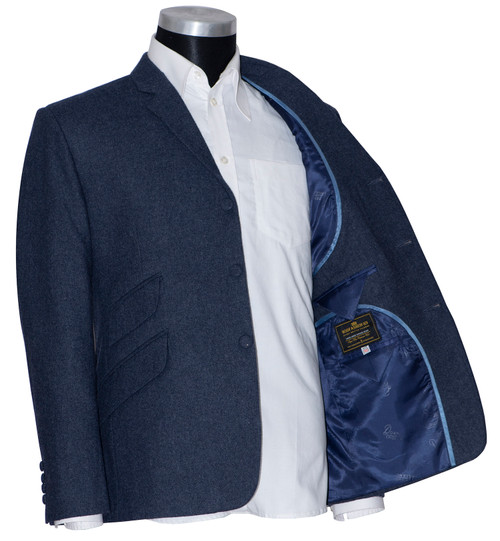 mod clothing mid night blue suit