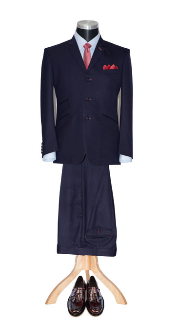 mod clothing men's navy blue suit