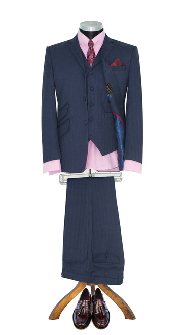 mod clothing herringbone 3 piece suit