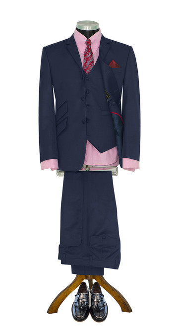 mod clothing navy blue 3 piece suit