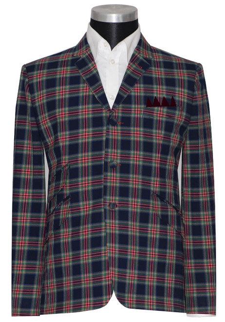 Multicolour check tartab blazer