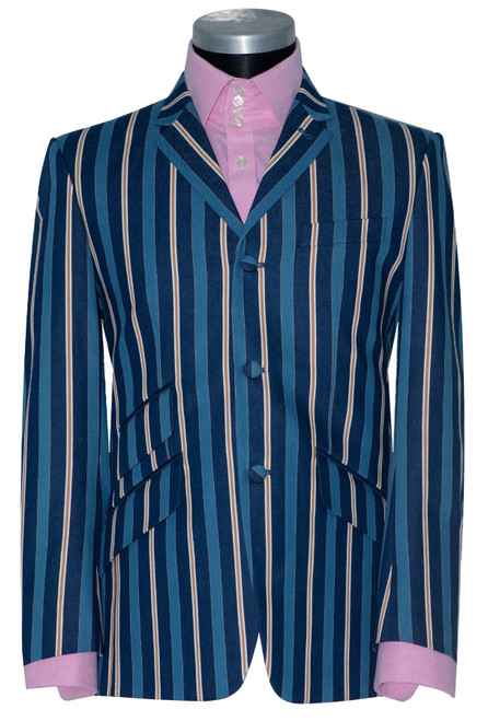 Weller sky and navy blue stripe boating blazer