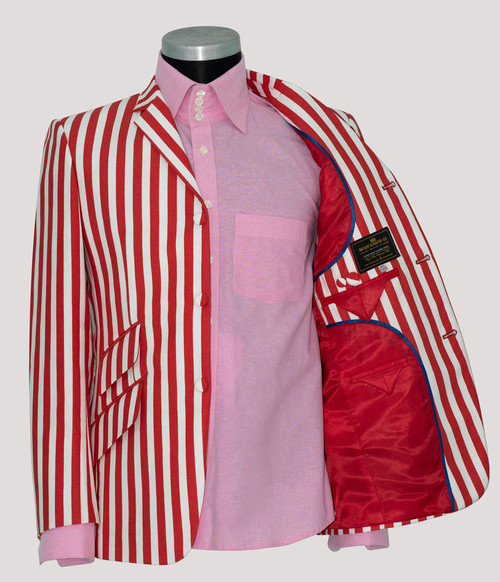 Red and white stripe boating blazer