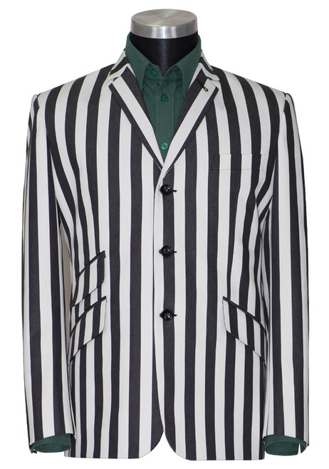 black & white Striped boating blazer
