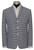 Seersucker horizontal grey and white stripe blazer