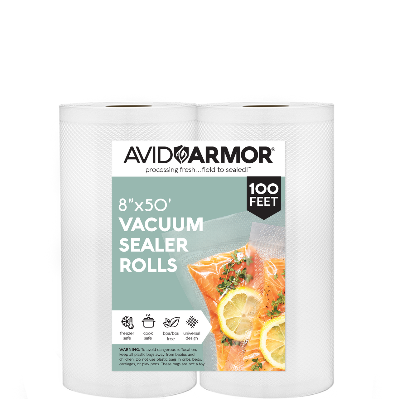 Avid Armor 8 x 12 Quart Size Pre-Cut Vacuum Sealer Bags