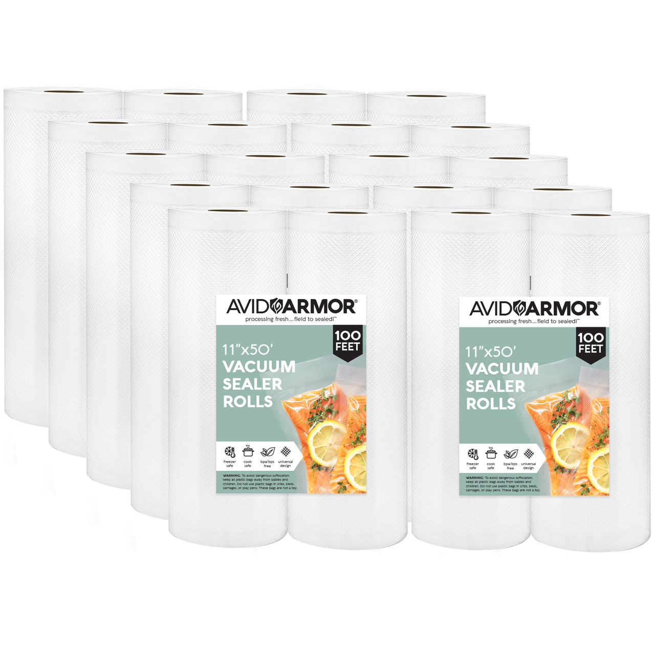 Avid Armor® 6 x 10 Pint Size Pre-Cut Vacuum Sealer Bags - 100 Count