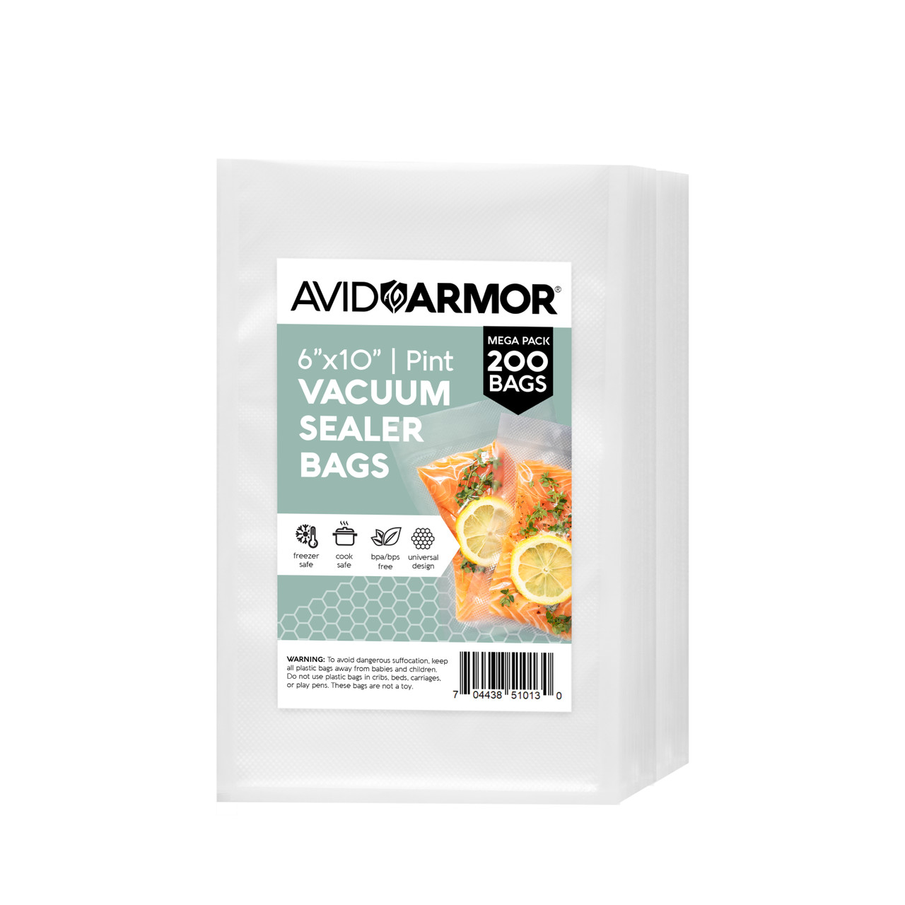 Vacuum Sealer Rolls, Vacuum Sealer Bags - 4 Packs Food-Storage Bags, Fits  All Clamp Vacuum Sealer Machine, BPA Free, for Meal Prep Sous Vide