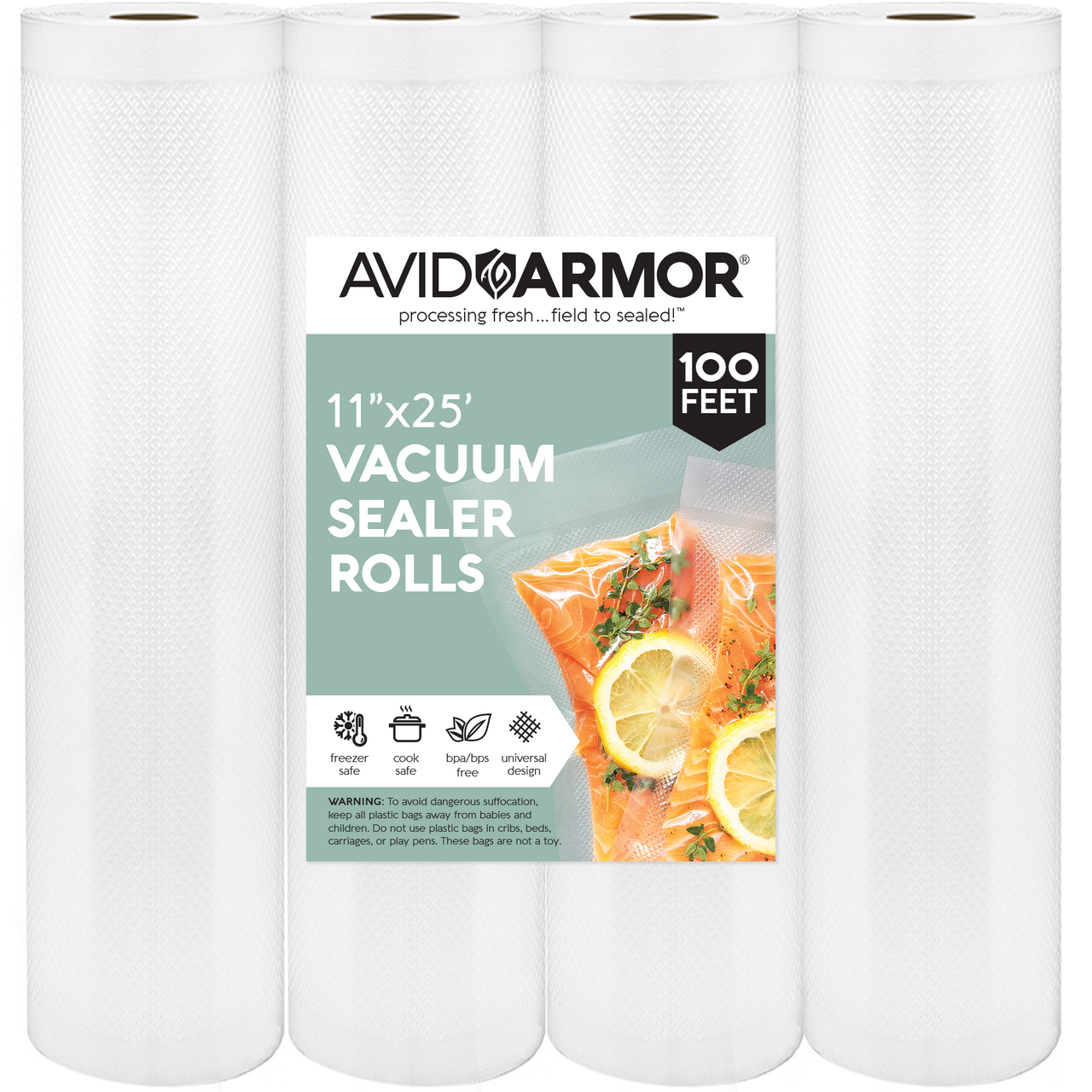 Avid Armor Vacuum Sealer Bags 11x50 Rolls 2 Pack for Food Saver, Seal a Meal  Vacuum Sealers Heavy Duty, BPA Free, Sous Vide Safe, Cut to Size Vacuum  Storage Bags, Universal Design