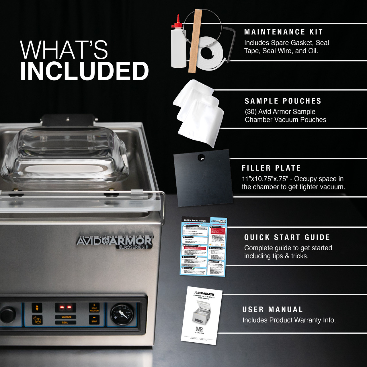 Avid Armor Chamber Vacuum Sealer Guide Series GS41 Oil Pump Machine