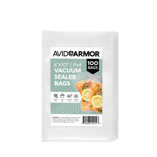 FoodVacBags Pint 6 x 10 Vacuum Seal Bags, Food Saver