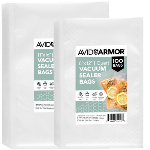 Avid Armor 11 x 16 Vacuum Sealer Bags, Clear, 100 Gallon Food Vacuum Seal  Bags