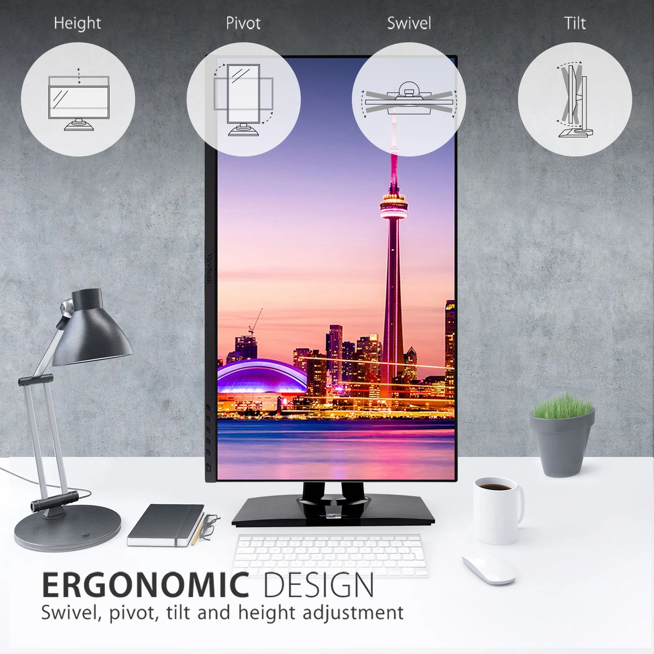 Viewsonic 27" ColorPro™ 1440p IPS Monitor with 60W USB C, sRGB and Pantone Validated