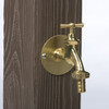 Detail of the Brushed Brass Garden Tap