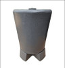 Front view of the space saving corner water butt (tap not shown). Colour Dark Granite.