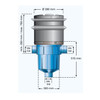 Dimensions of the Retention Filter with Telescopic Extension and Lid.