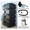 1500L Water Storage Tank and Pump Kit. The Pump to be installed inside the Tank. Components annotated.