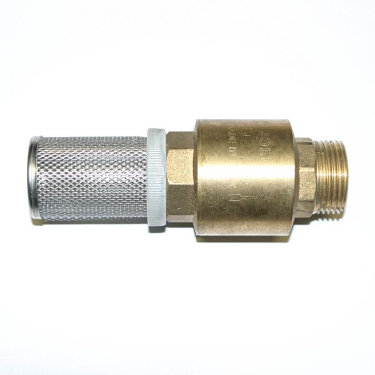 Brass Non-return Valve (NRV) with Stainless Steel Mesh Filter (optional - see link in main description).