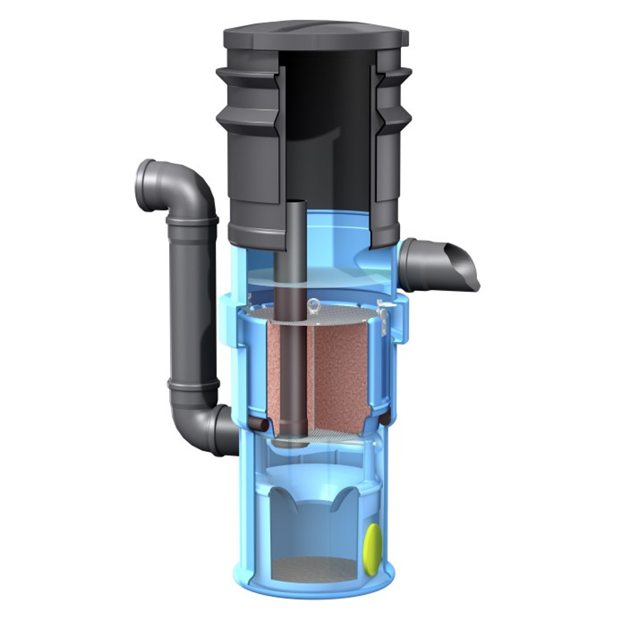 3P Hydrosystem 400 with Extension Tube and Lid - cut away view.