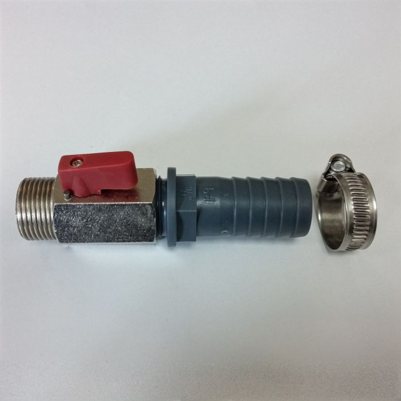 3/4" Ball Valve and Hose tail to connect to 3/4" Garden Hose - parts.