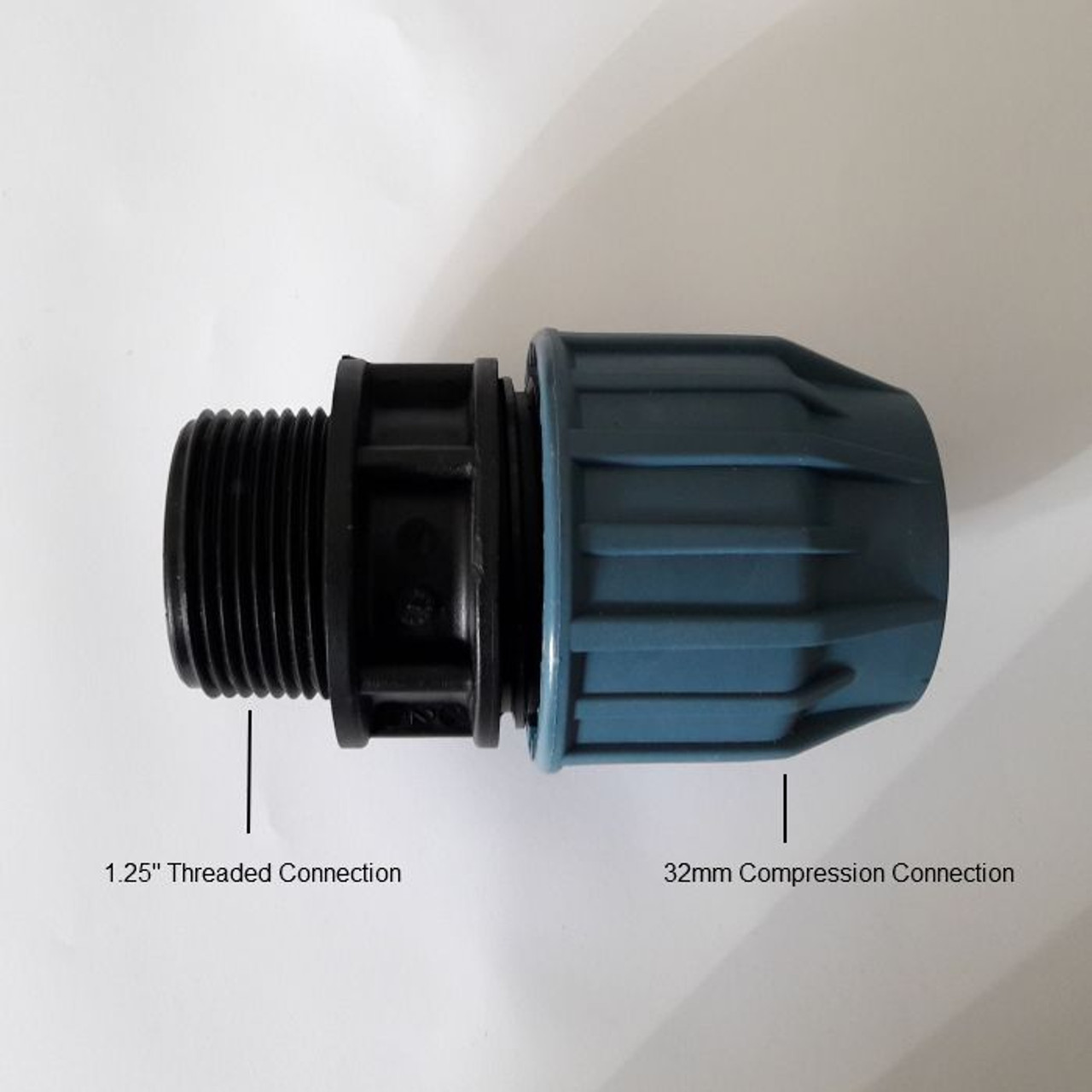 Compression Adaptor with 1.25" threaded connection annotated