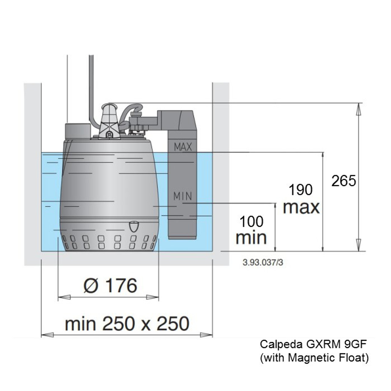 Calpeda GXRM 9 Submersible Pump with Magnetic Float switch Installation Example