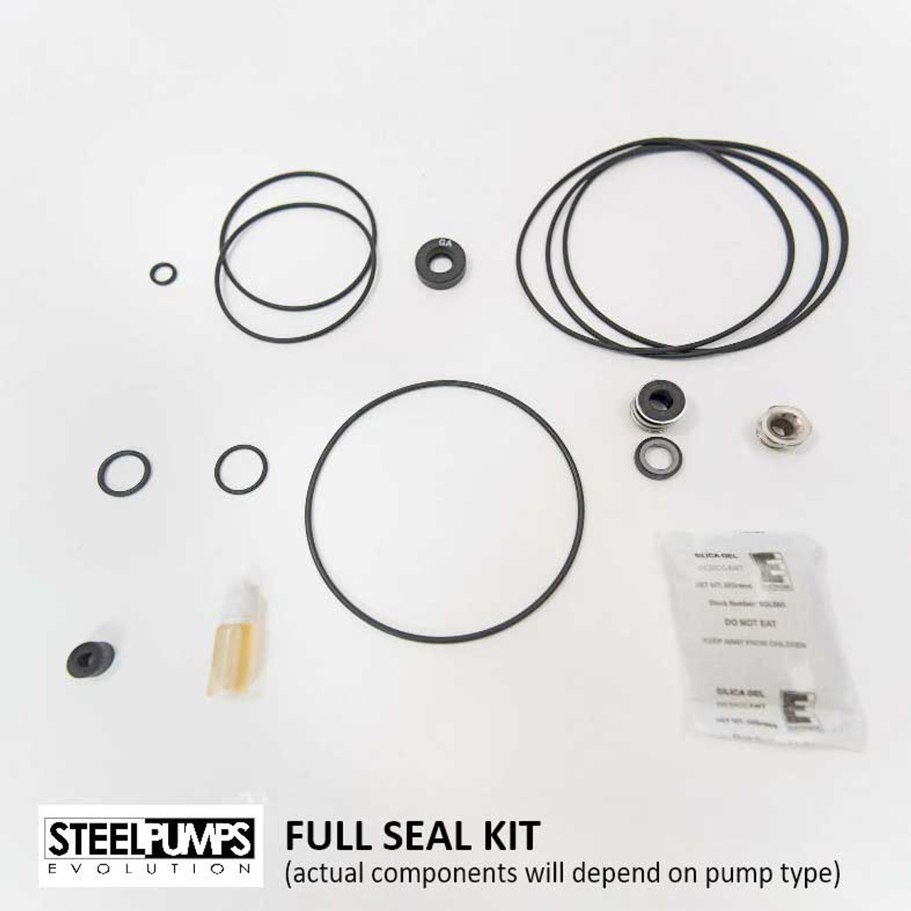 Full Seal Kit (actual components will depend on the model of SteelPump being serviced).