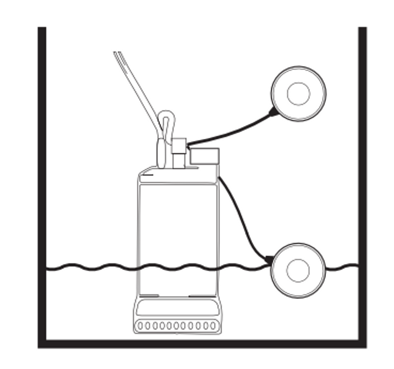 A typical installation of a  Float Switch.